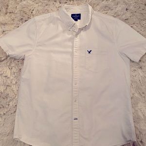 White American Eagle Short Sleeve Button Down L